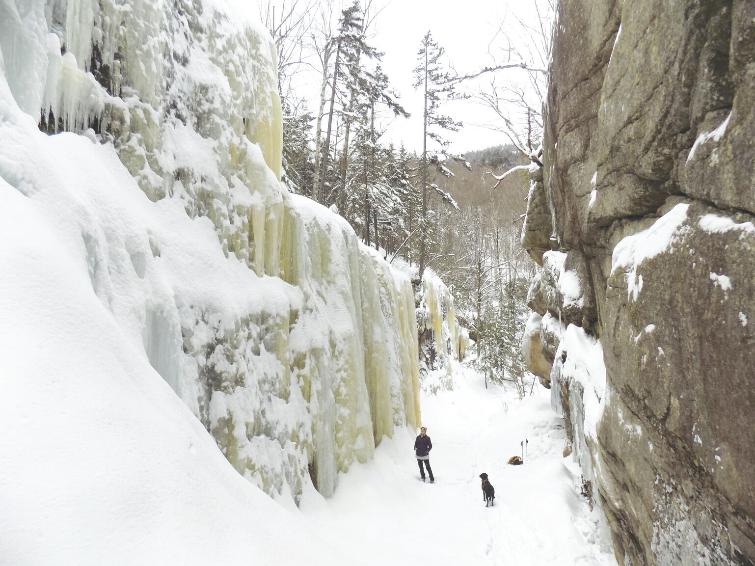 Morning snowshoe to Champney and Pitcher Falls
